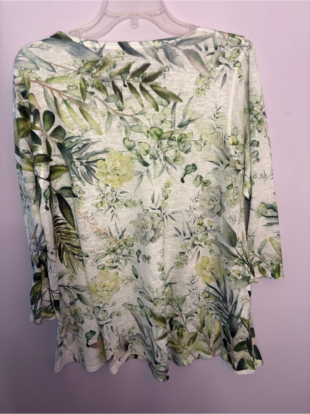 Et Lois Green Print Light Top,Size XL - Picture 9 of 10